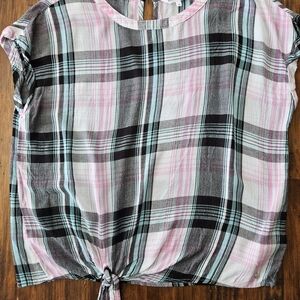 Northern Reflections Pastel Plaid Top Sussex Medium